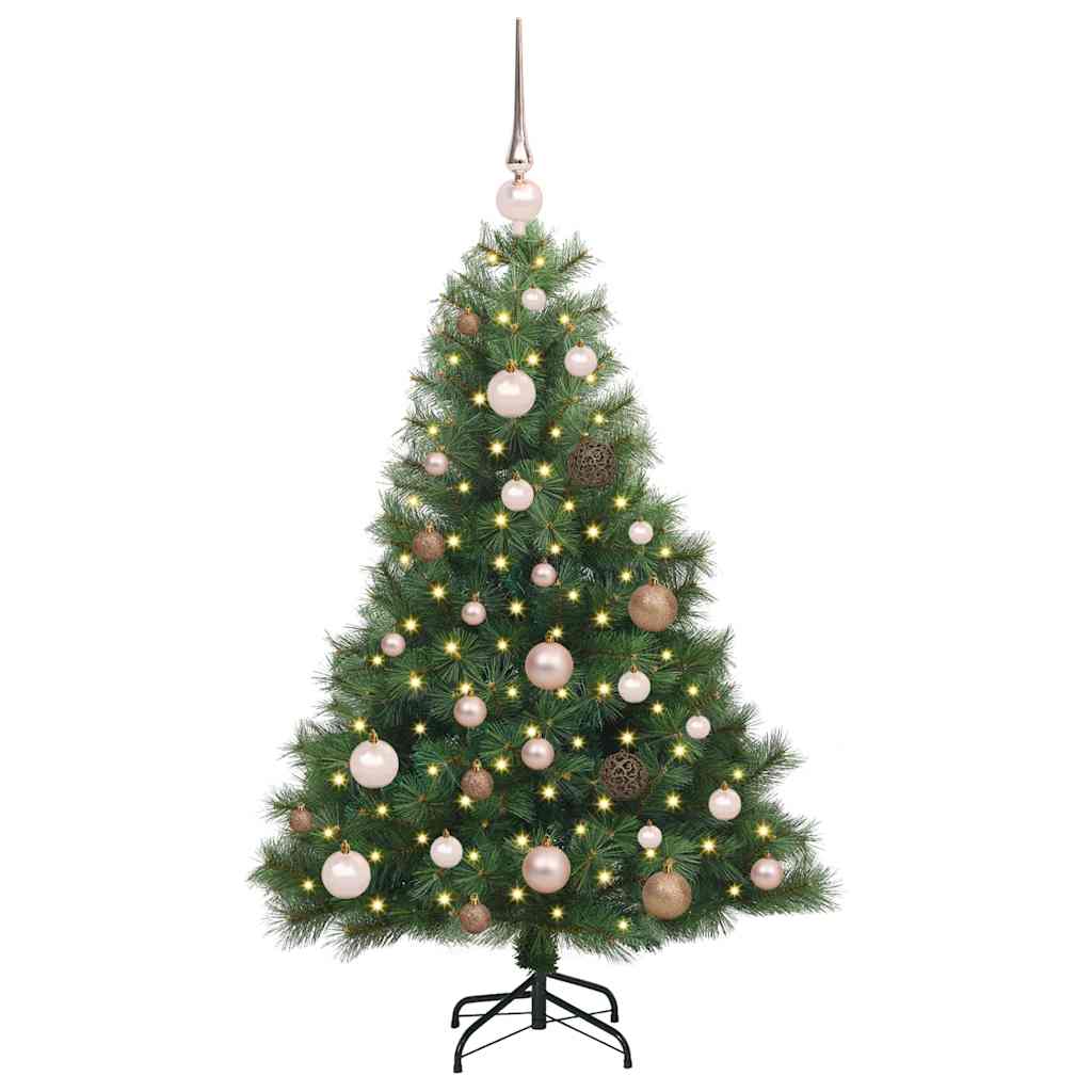 Kunstigt juletræ med 150 LED'er Grøn 120 cm PE og PVC