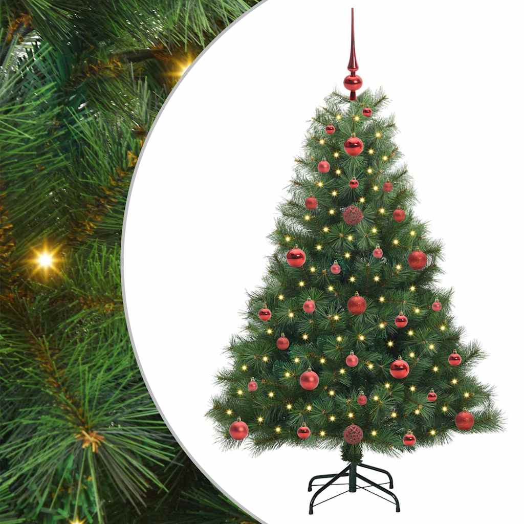 Kunstigt juletræ med 150 LED'er Grøn 120 cm PE og PVC