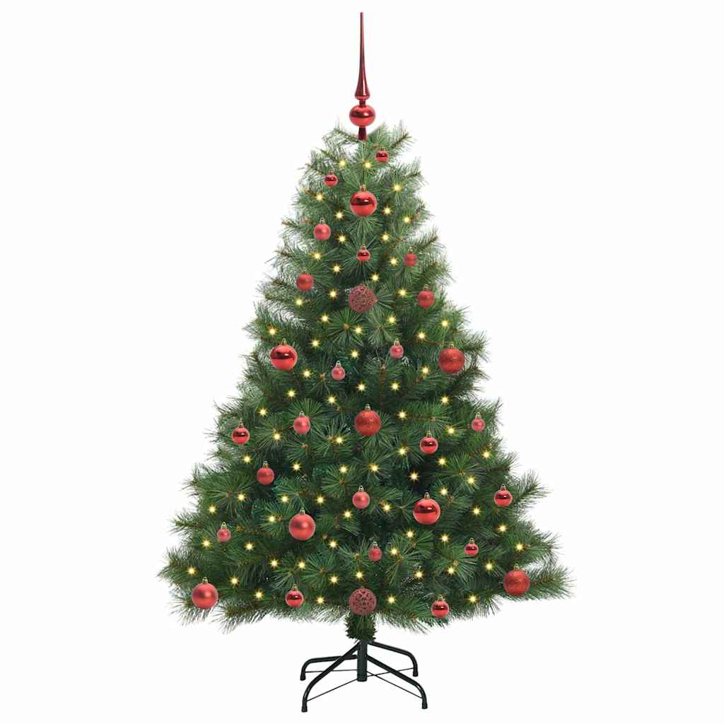 Kunstigt juletræ med 150 LED'er Grøn 120 cm PE og PVC
