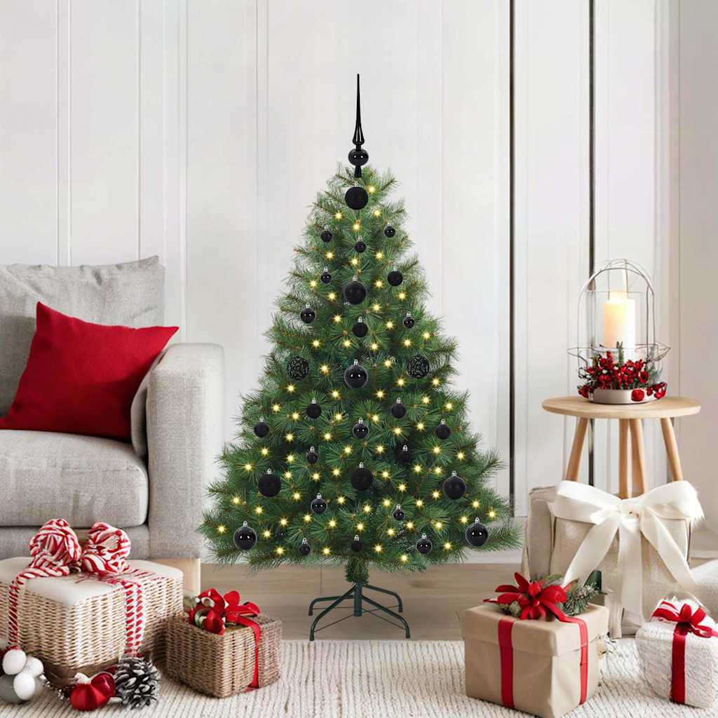 Kunstigt juletræ med 150 LED'er Grøn 120 cm PE og PVC