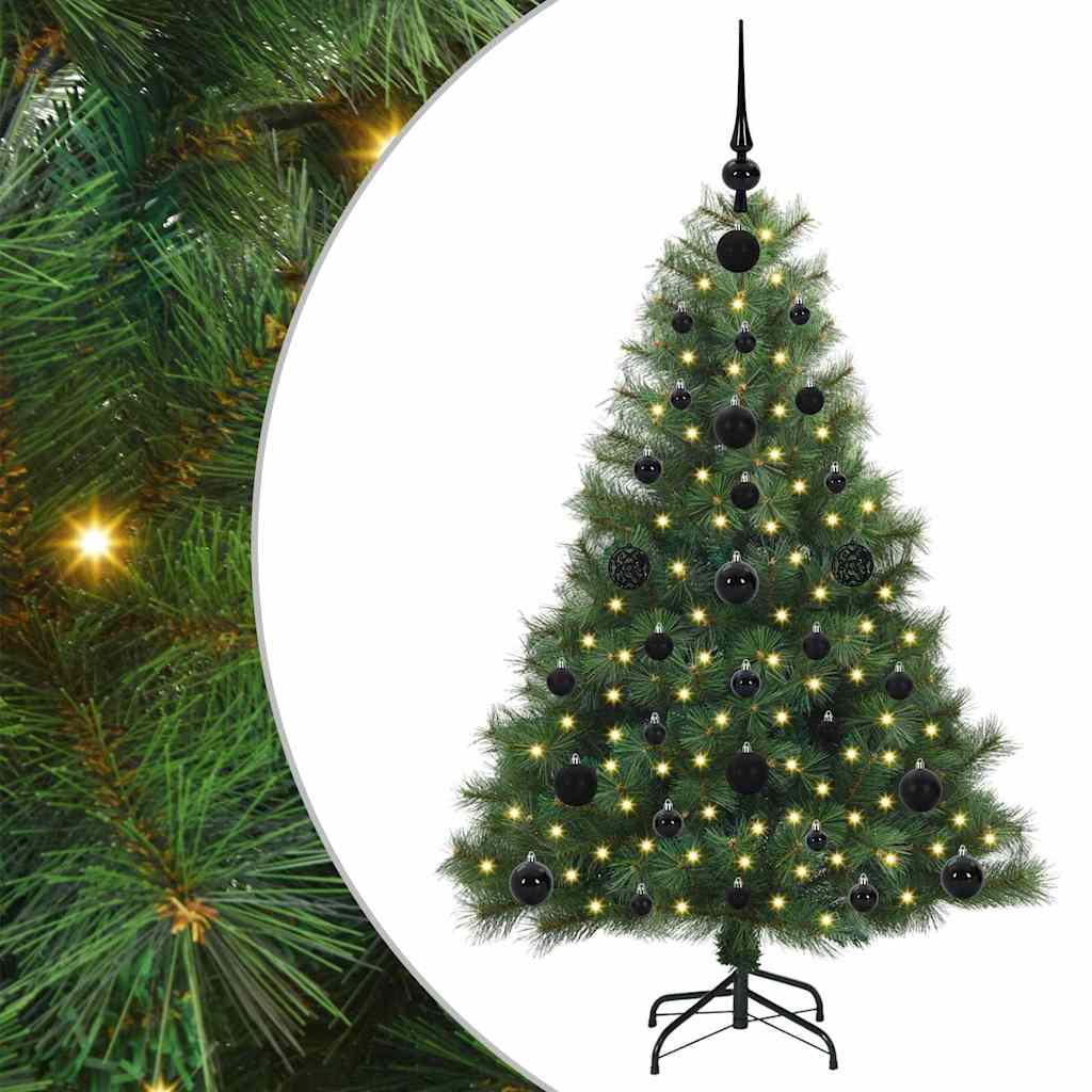 Kunstigt juletræ med 150 LED'er Grøn 120 cm PE og PVC