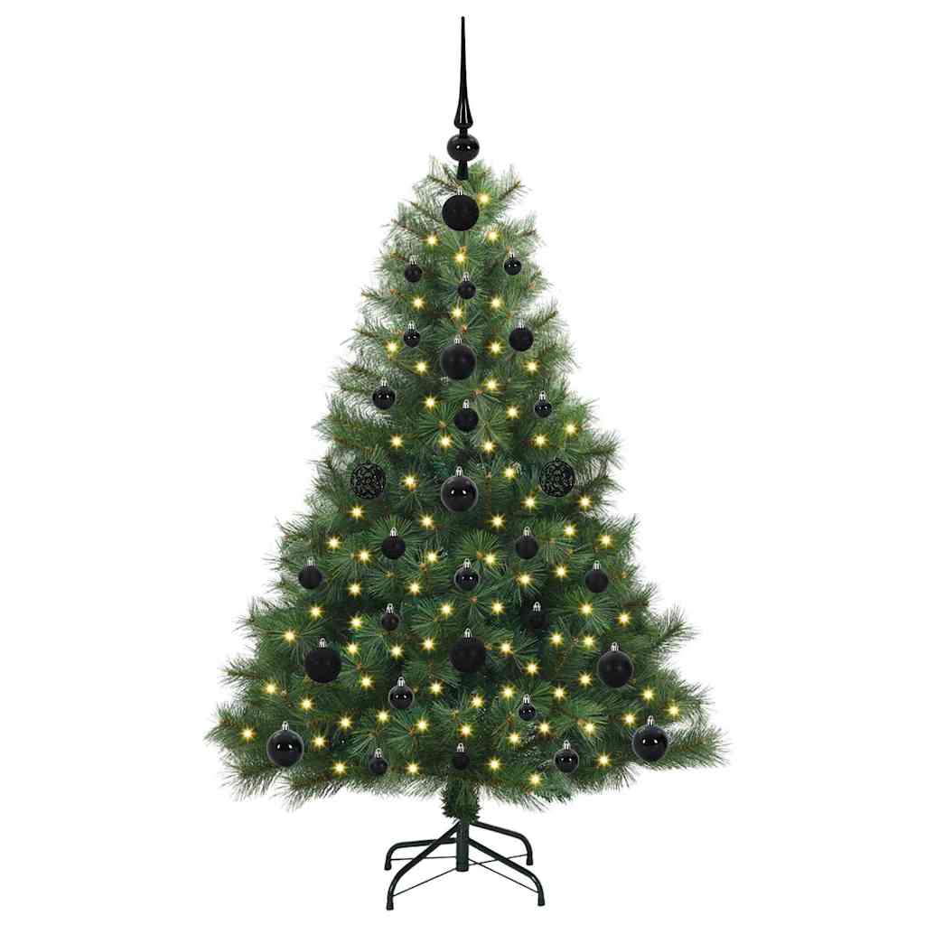Kunstigt juletræ med 150 LED'er Grøn 120 cm PE og PVC