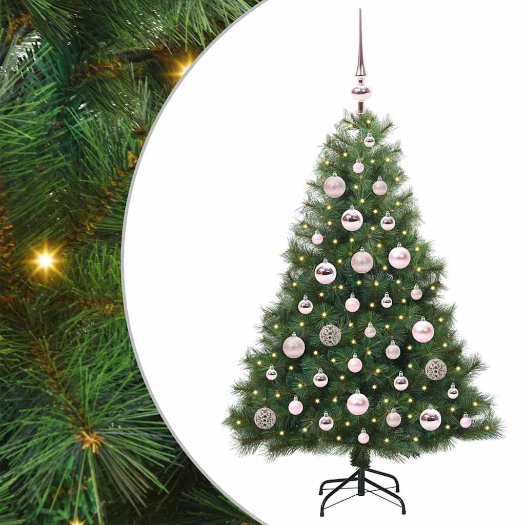 Kunstigt juletræ med 150 LED'er Grøn 120 cm PE og PVC