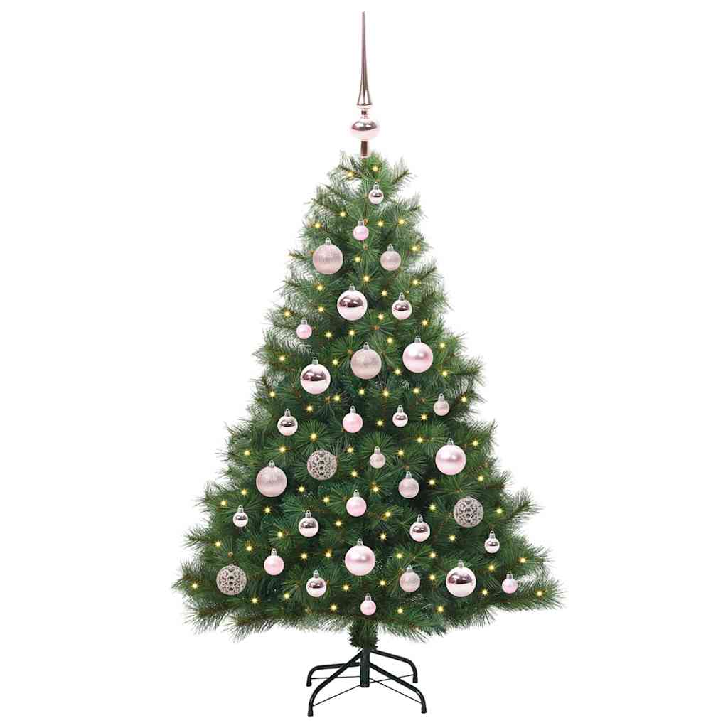 Kunstigt juletræ med 150 LED'er Grøn 120 cm PE og PVC
