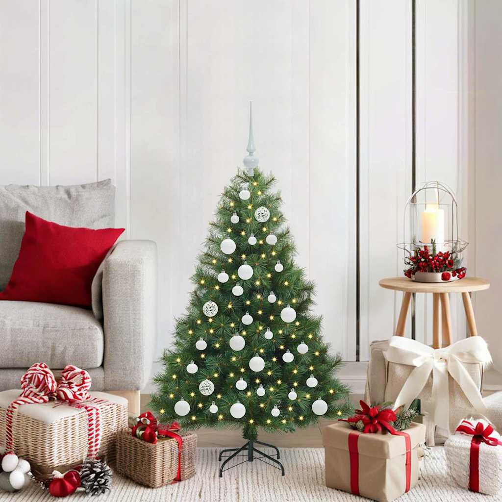 Kunstigt juletræ med 150 LED'er Grøn 120 cm PE og PVC