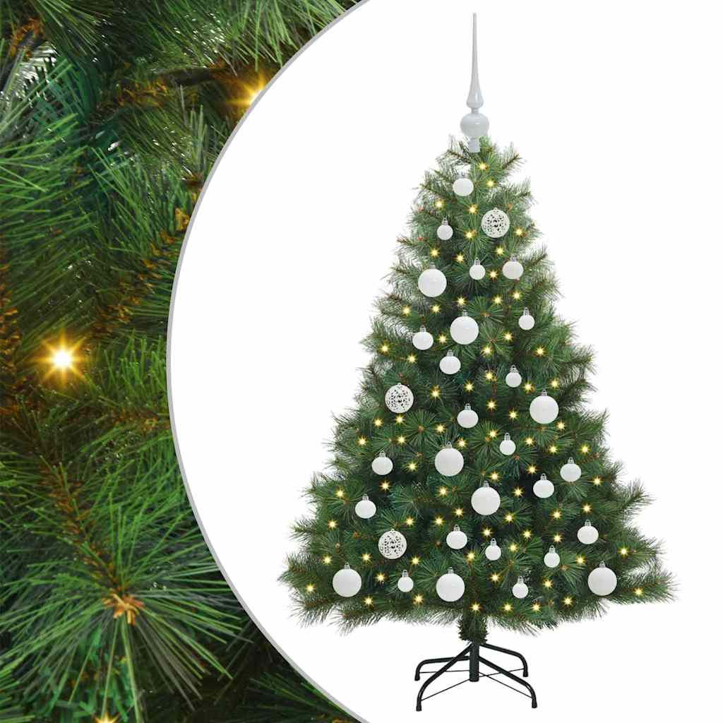 Kunstigt juletræ med 150 LED'er Grøn 120 cm PE og PVC