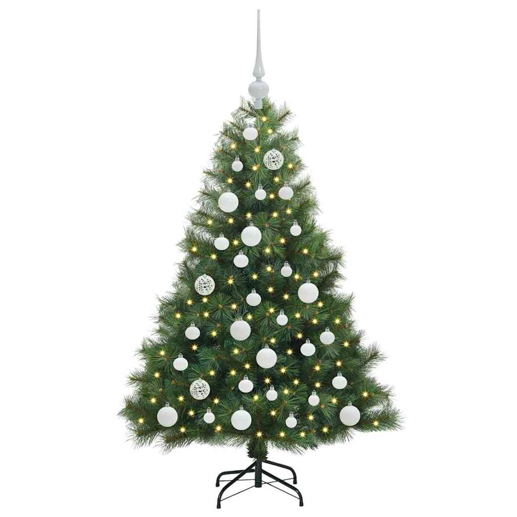 Kunstigt juletræ med 150 LED'er Grøn 120 cm PE og PVC