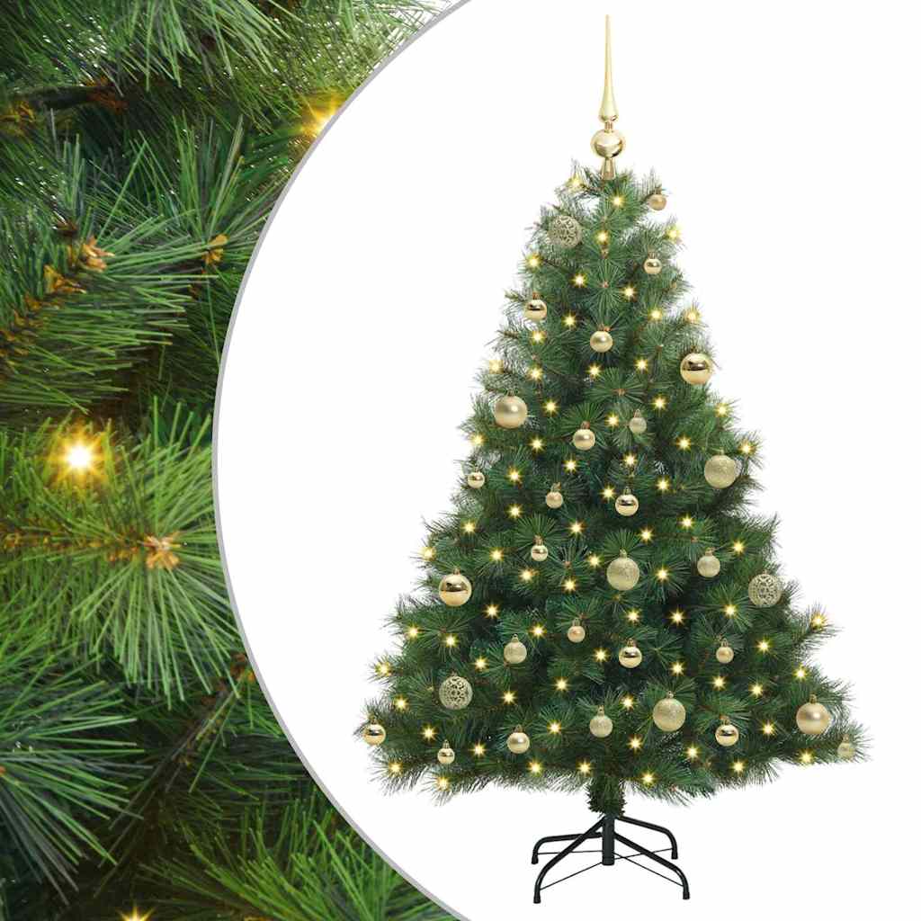 Kunstigt juletræ med 150 LED'er Grøn 120 cm PE og PVC