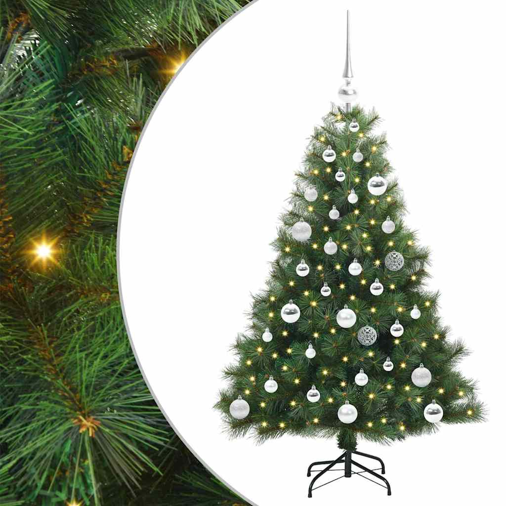 Kunstigt juletræ med 150 LED'er Grøn 120 cm PE og PVC
