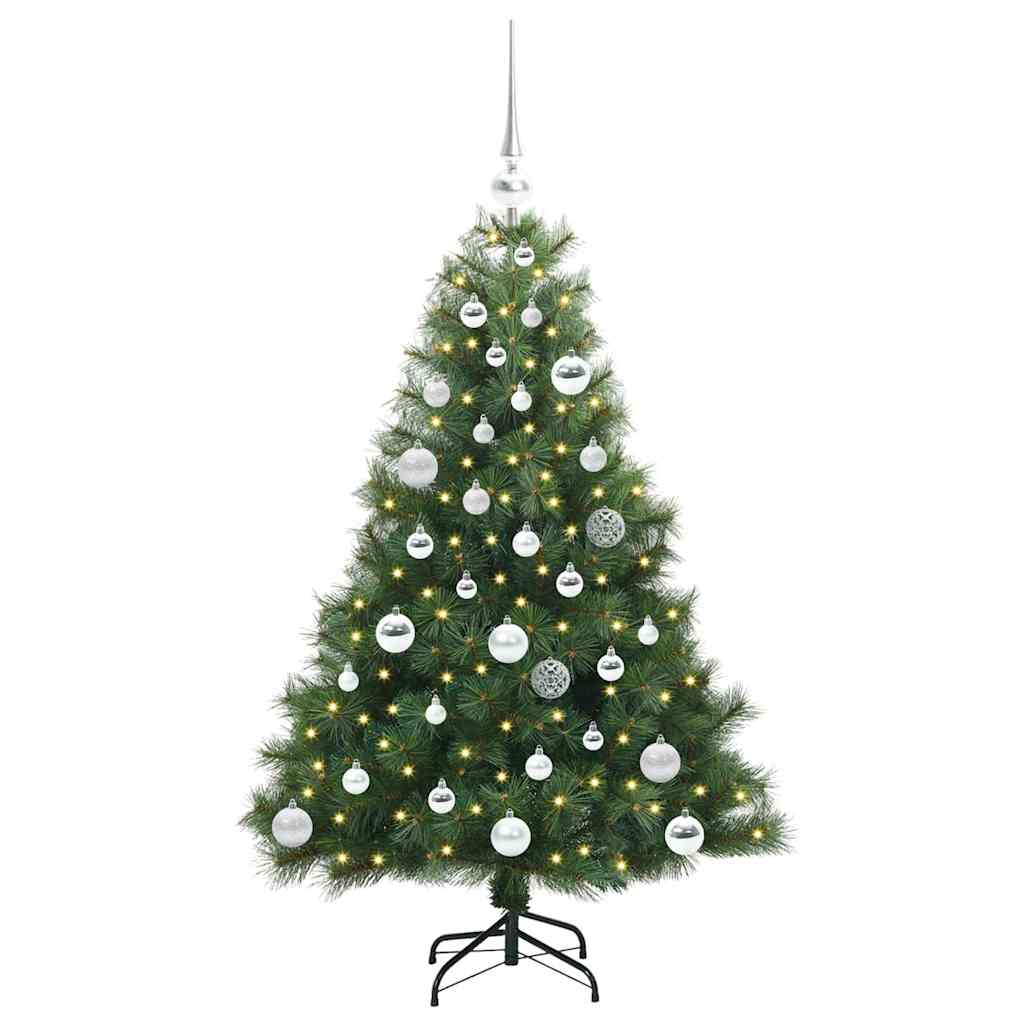 Kunstigt juletræ med 150 LED'er Grøn 120 cm PE og PVC