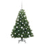 Kunstigt juletræ med 150 LED'er Grøn 120 cm PE og PVC
