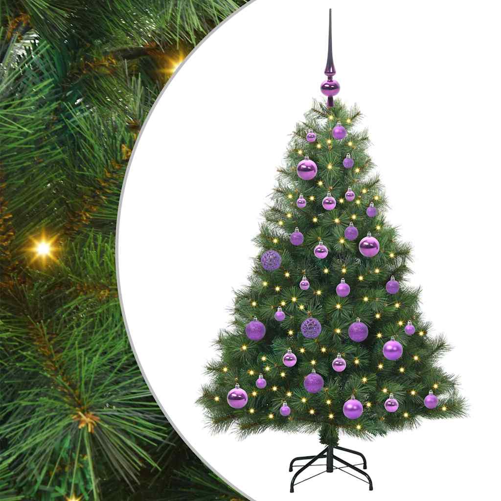 Kunstigt juletræ med 150 LED'er Grøn 120 cm PE og PVC
