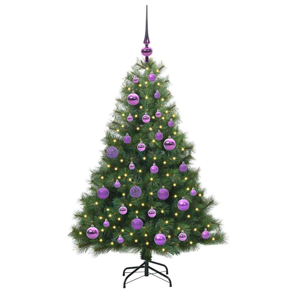 Kunstigt juletræ med 150 LED'er Grøn 120 cm PE og PVC