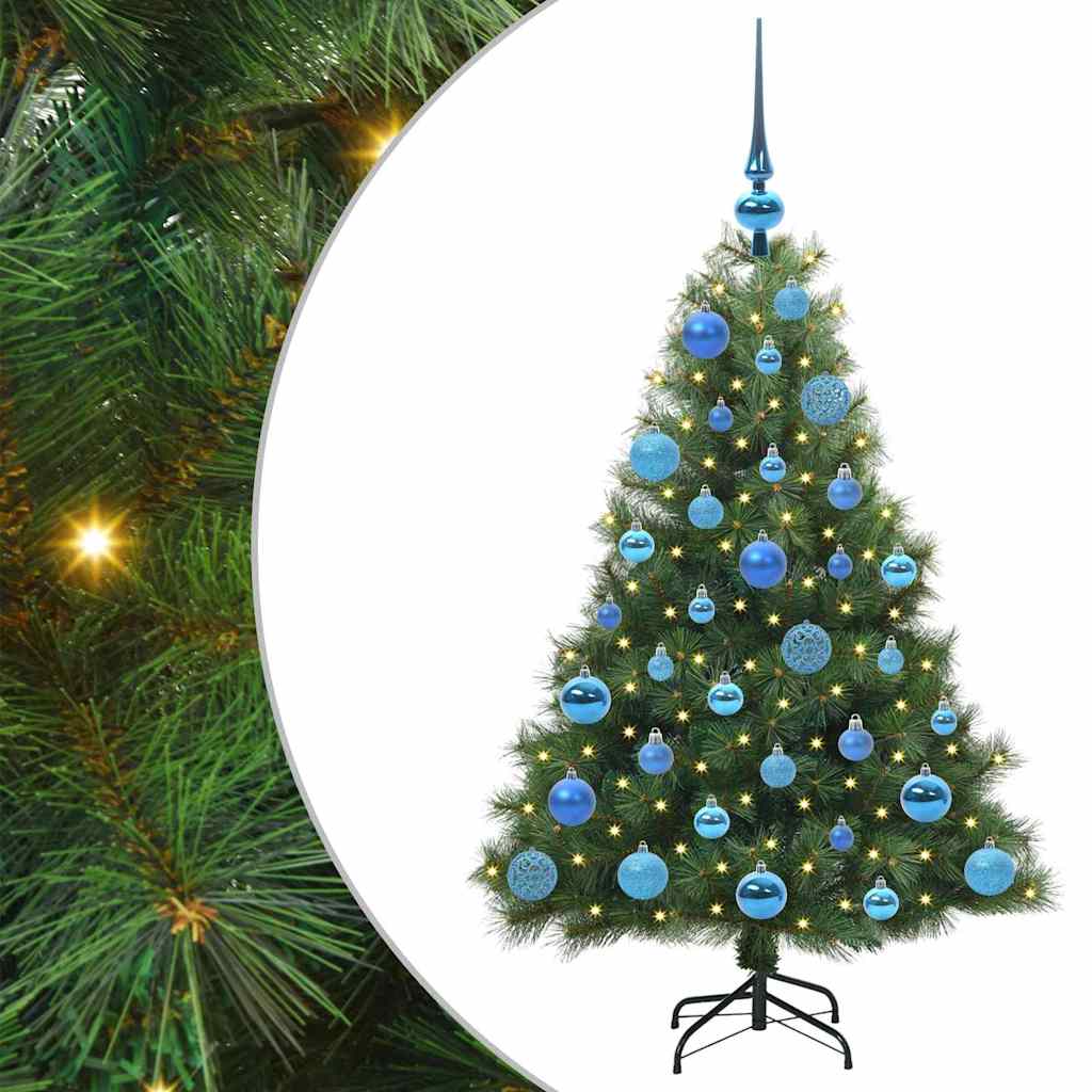 Kunstigt juletræ med 150 LED'er Grøn 120 cm PE og PVC