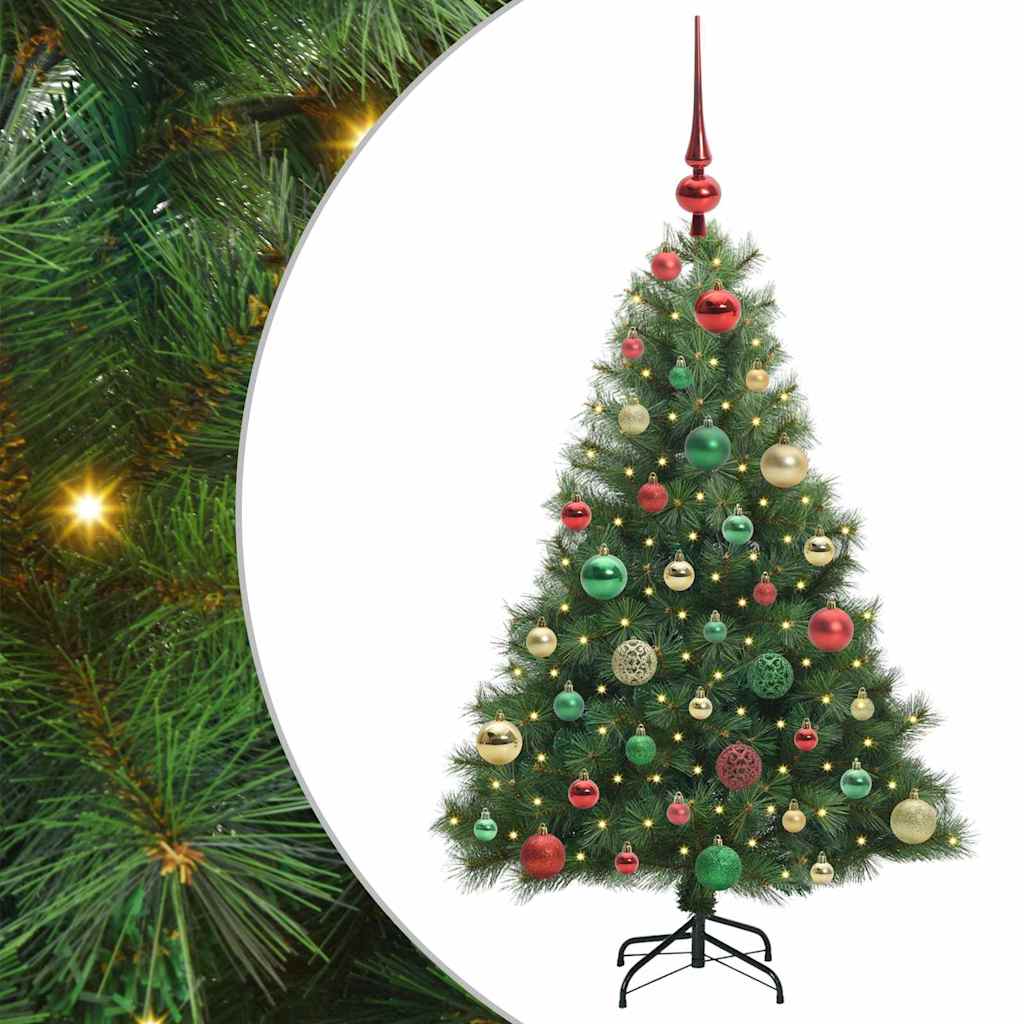 Kunstigt juletræ med 150 LED'er Grøn 120 cm PE og PVC