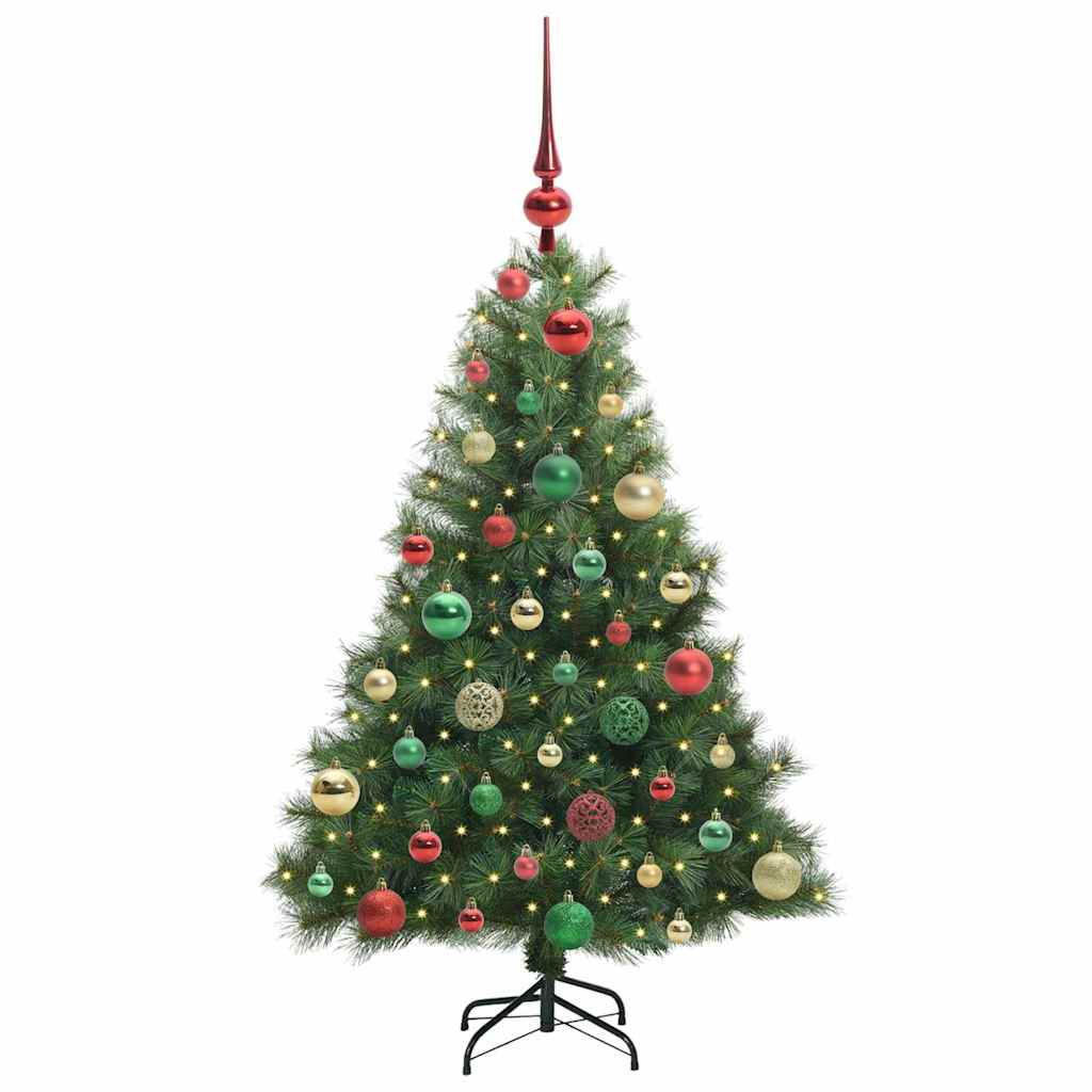 Kunstigt juletræ med 150 LED'er Grøn 120 cm PE og PVC