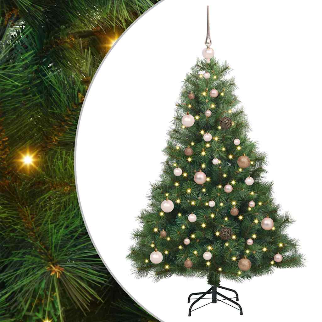 Kunstigt juletræ med 150 LED'er Grøn 150 cm PE og PVC