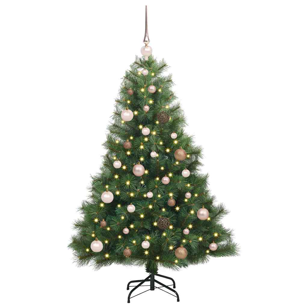 Kunstigt juletræ med 150 LED'er Grøn 150 cm PE og PVC