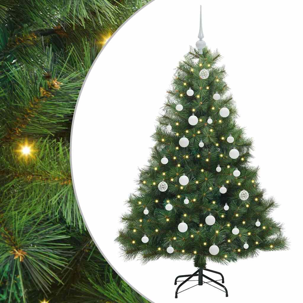 Kunstigt juletræ med 150 LED'er Grøn 150 cm PE og PVC