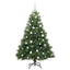 Kunstigt juletræ med 150 LED'er Grøn 150 cm PE og PVC