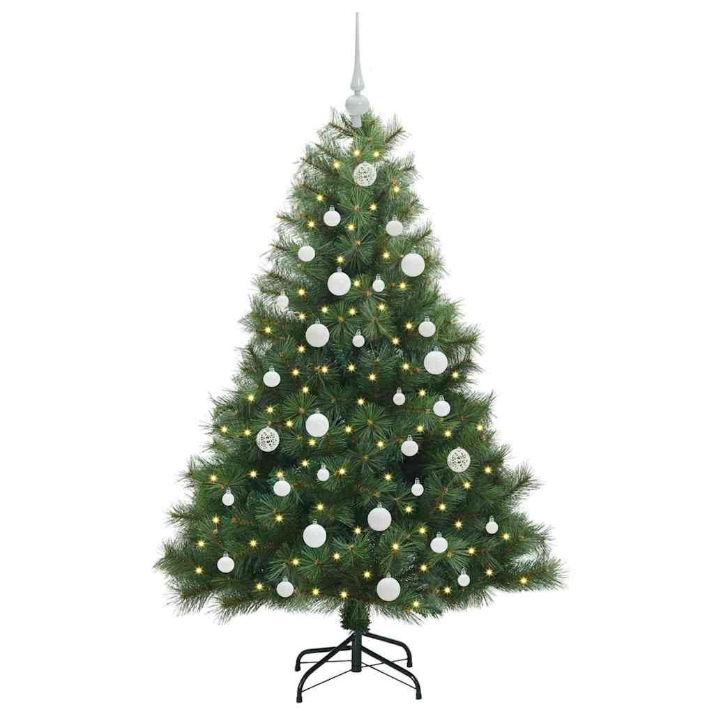 Kunstigt juletræ med 150 LED'er Grøn 150 cm PE og PVC