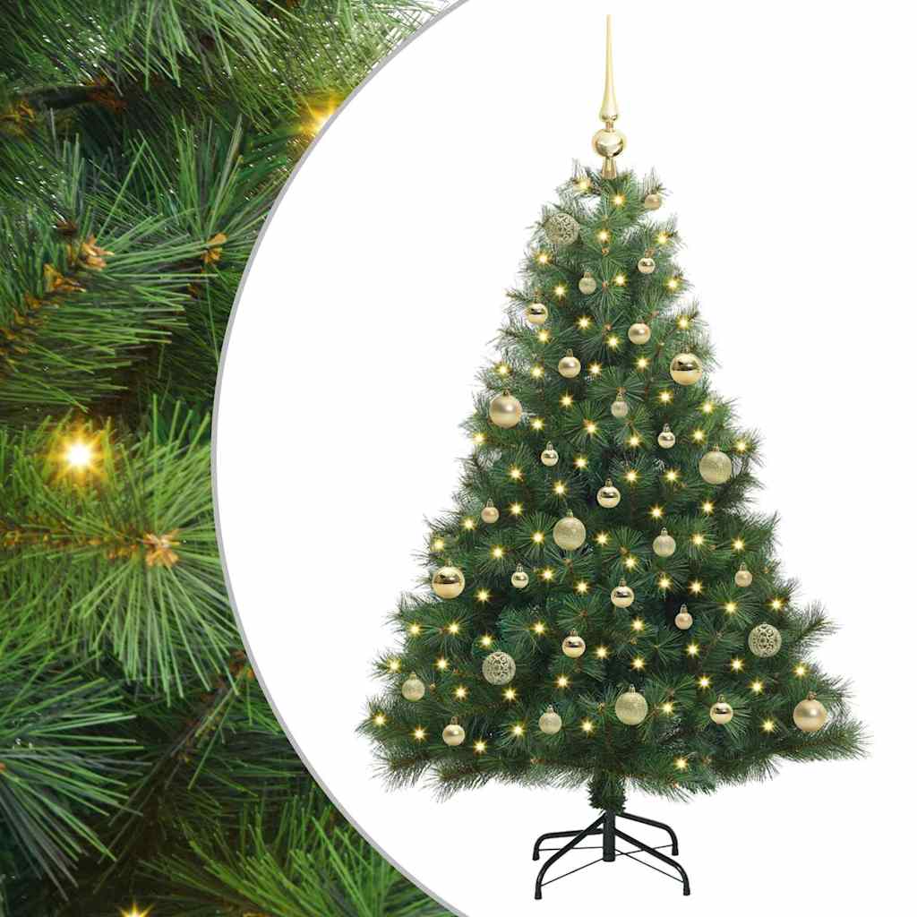 Kunstigt juletræ med 150 LED'er Grøn 150 cm PE og PVC