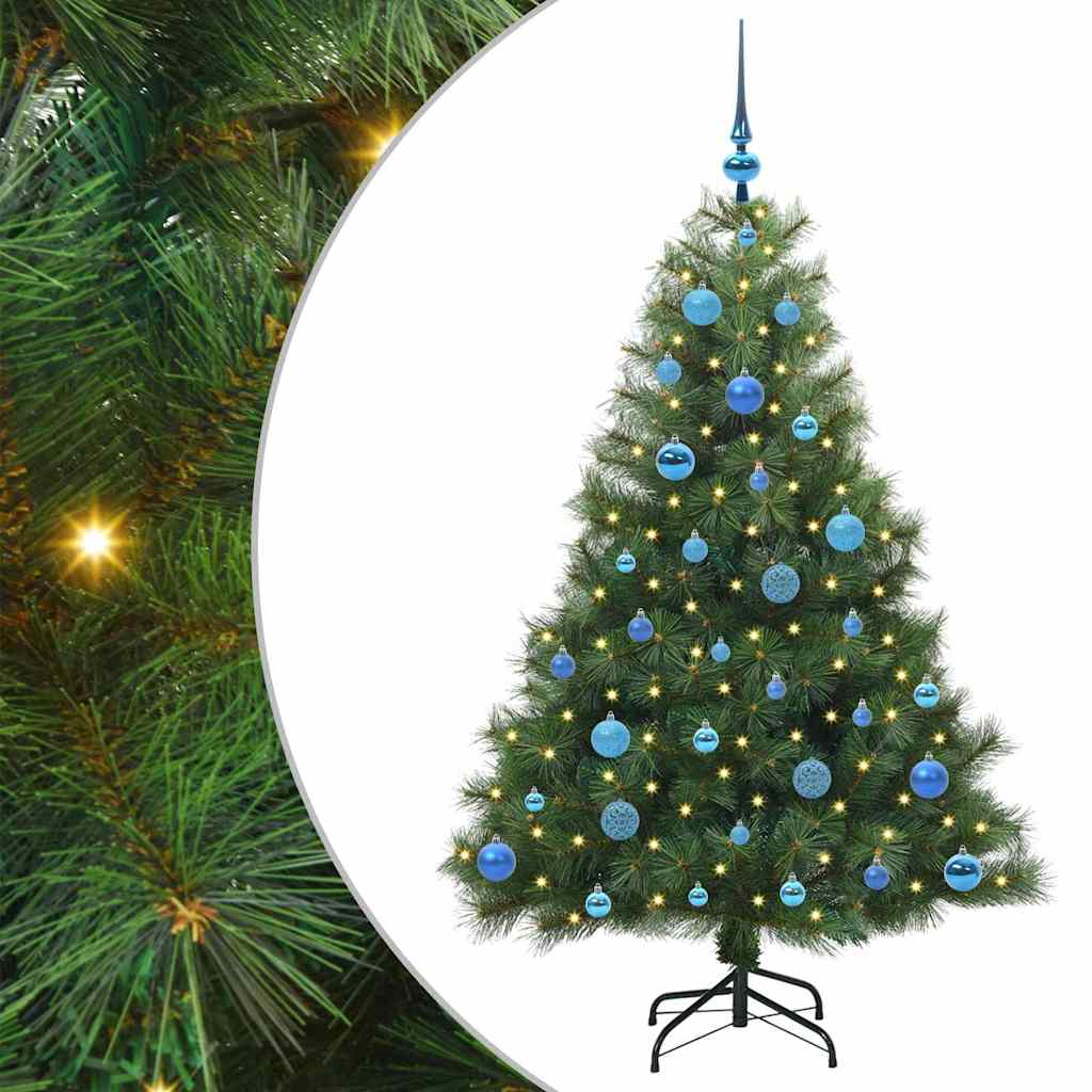 Kunstigt juletræ med 150 LED'er Grøn 150 cm PE og PVC