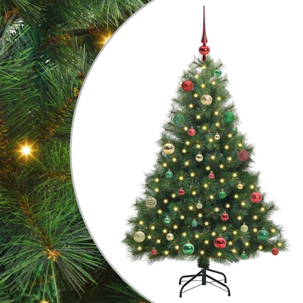 Kunstigt juletræ med 150 LED'er Grøn 150 cm PE og PVC