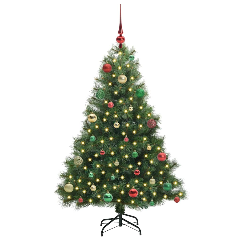 Kunstigt juletræ med 150 LED'er Grøn 150 cm PE og PVC