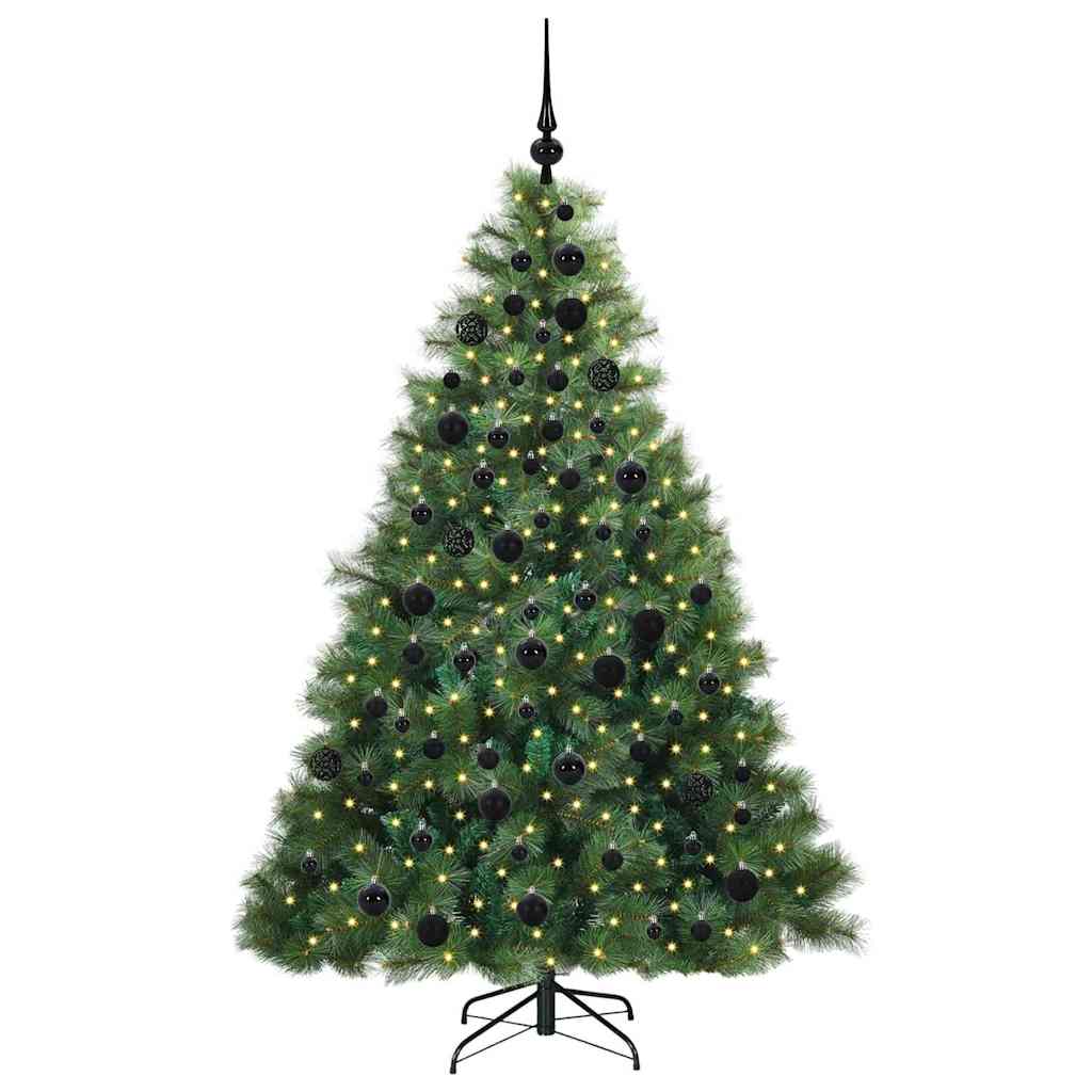 Kunstigt juletræ med 300 LED'er Grøn 180 cm PE og PVC