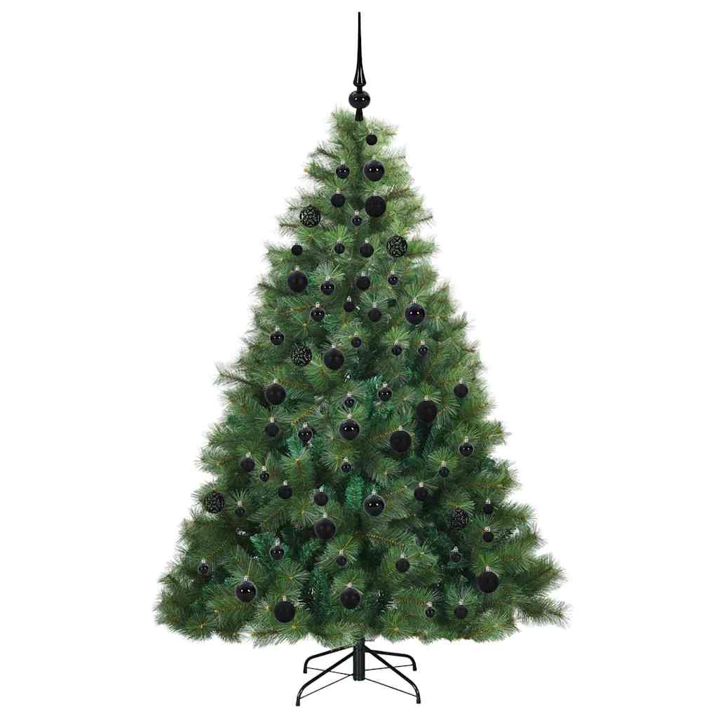 Kunstigt juletræ med 300 LED'er Grøn 180 cm PE og PVC