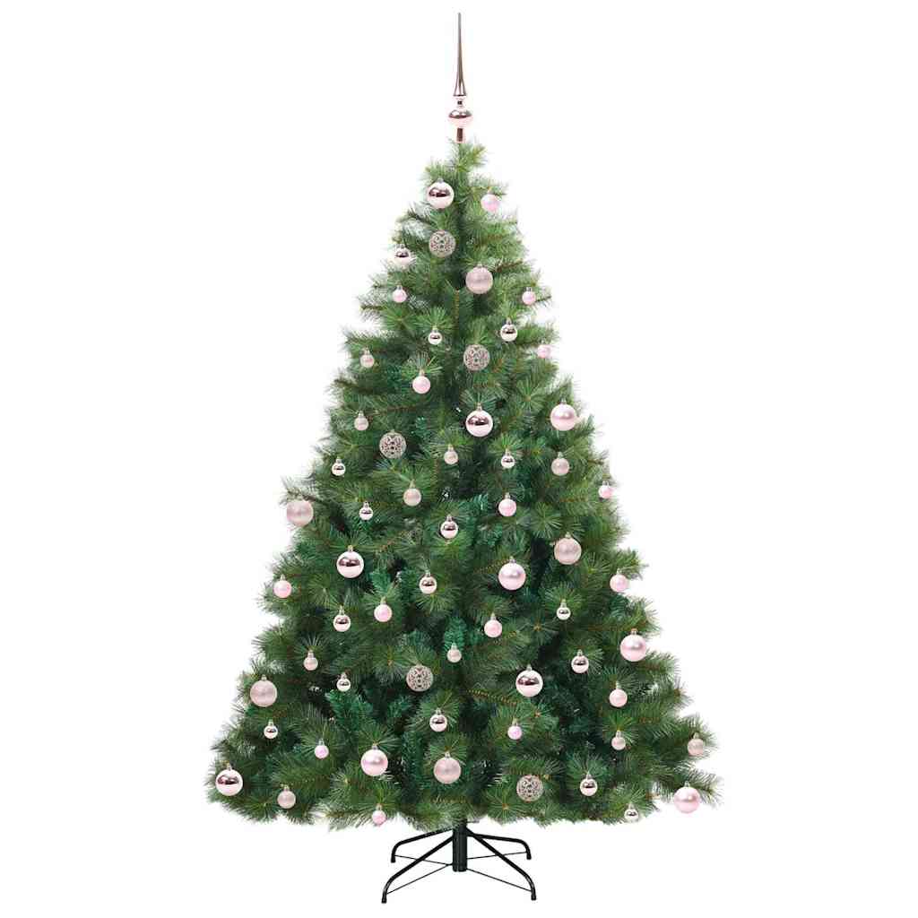 Kunstigt juletræ med 300 LED'er Grøn 180 cm PE og PVC