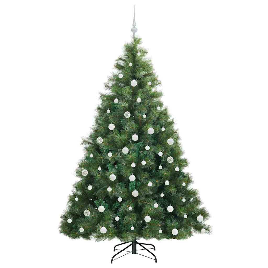 Kunstigt juletræ med 300 LED'er Grøn 180 cm PE og PVC
