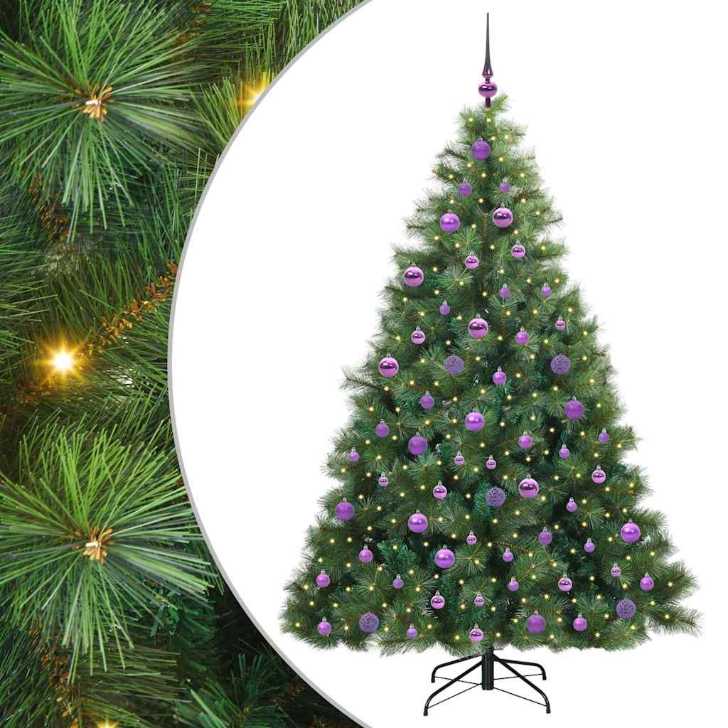 Kunstigt juletræ med 300 LED'er Grøn 180 cm PE og PVC
