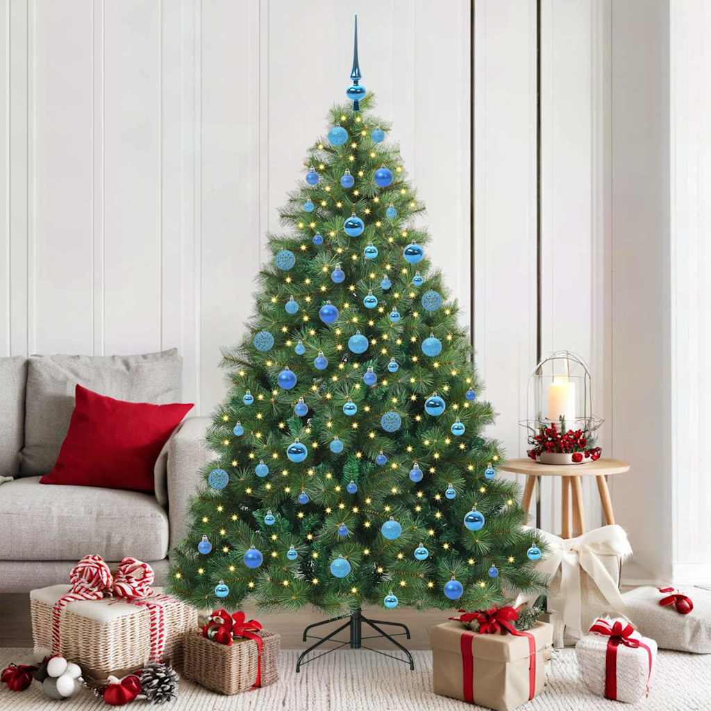 Kunstigt juletræ med 300 LED'er Grøn 180 cm PE og PVC