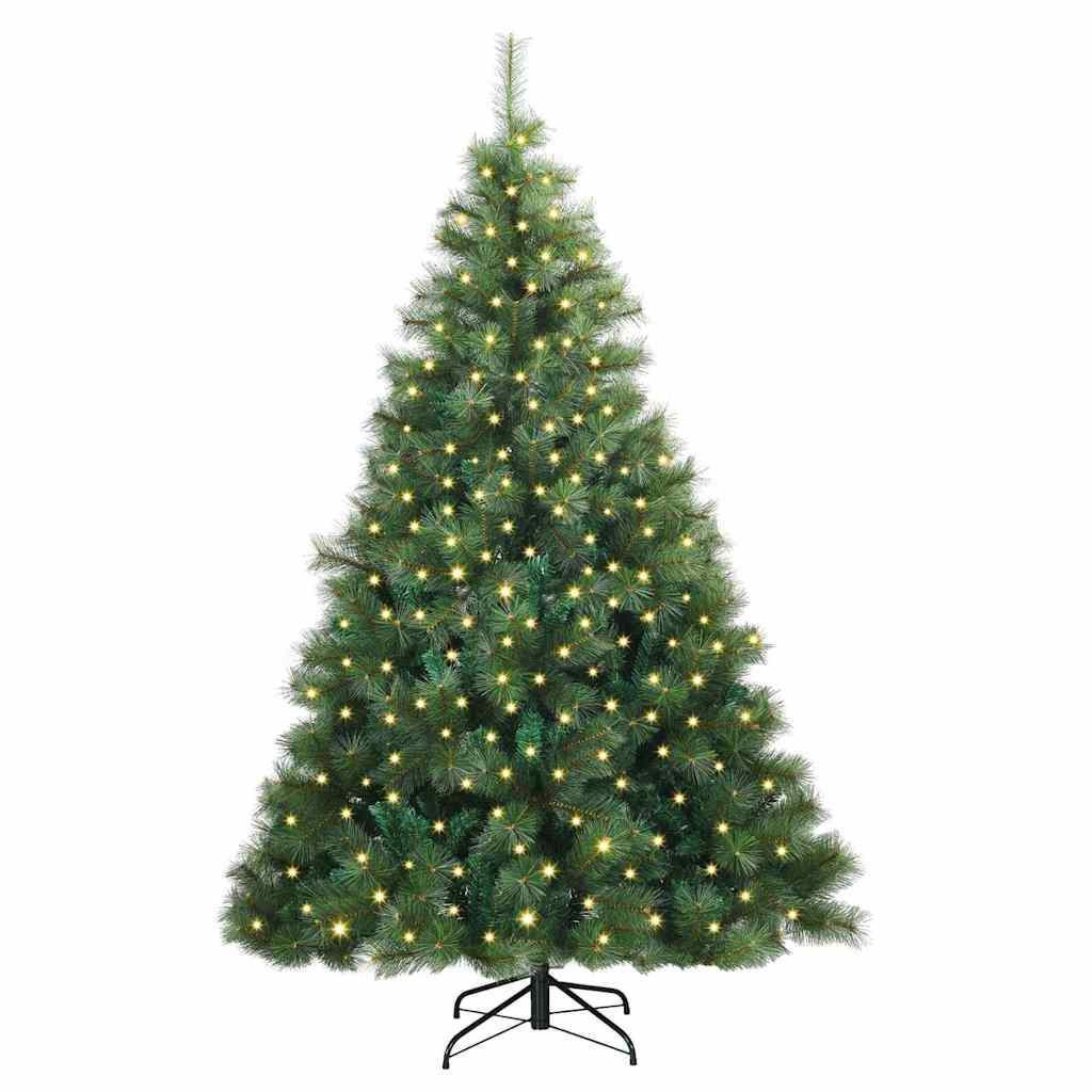 Kunstigt juletræ med 300 LED'er Grøn 210 cm PE og PVC