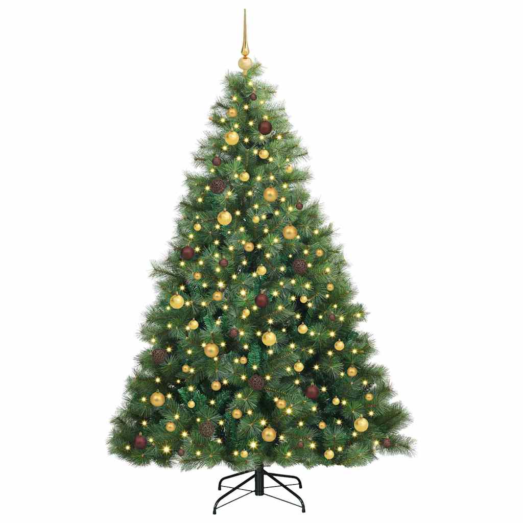Kunstigt juletræ med 300 LED'er Grøn 210 cm PE og PVC