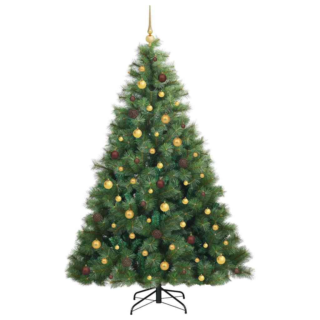 Kunstigt juletræ med 300 LED'er Grøn 210 cm PE og PVC