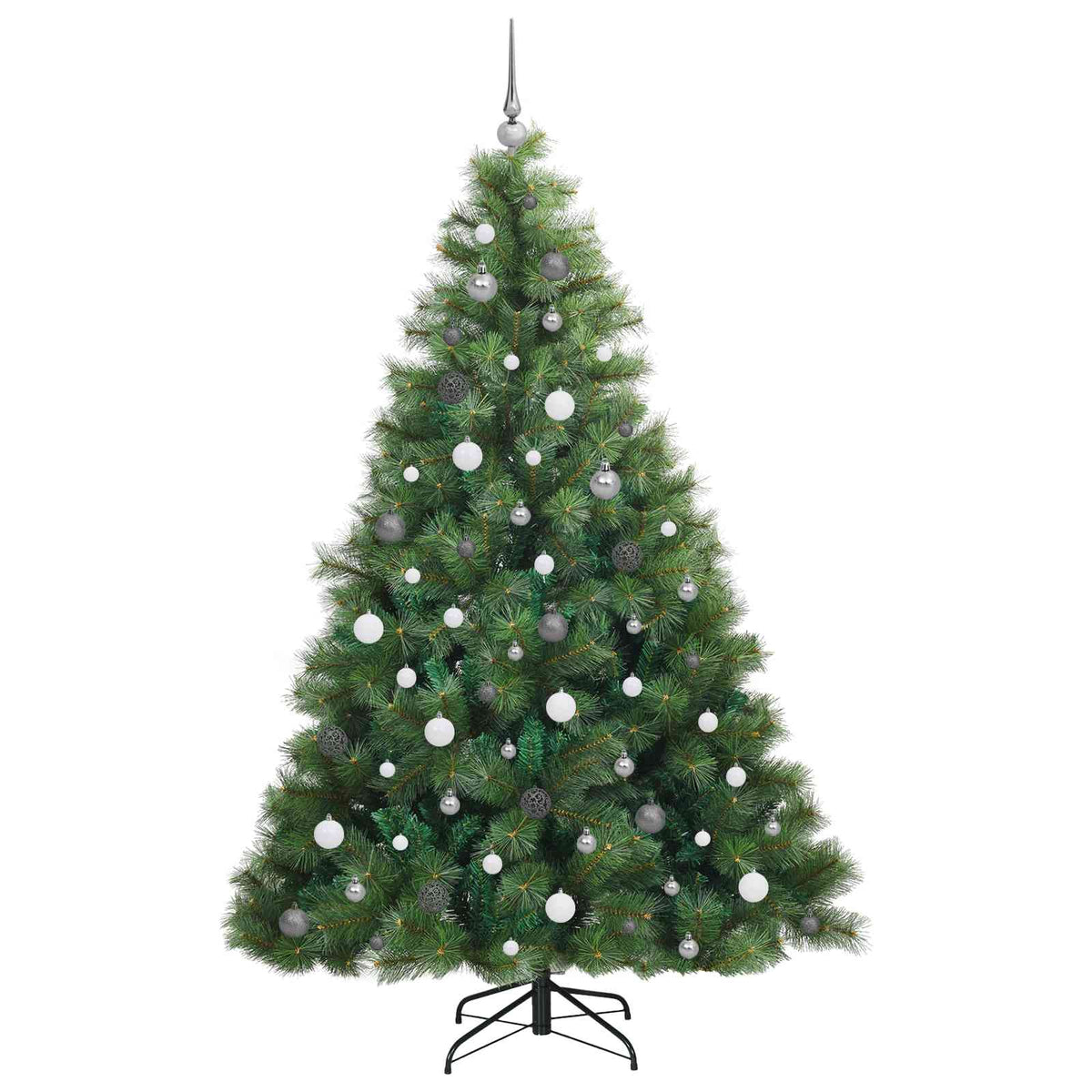 Kunstigt juletræ med 300 LED'er Grøn 210 cm PE og PVC