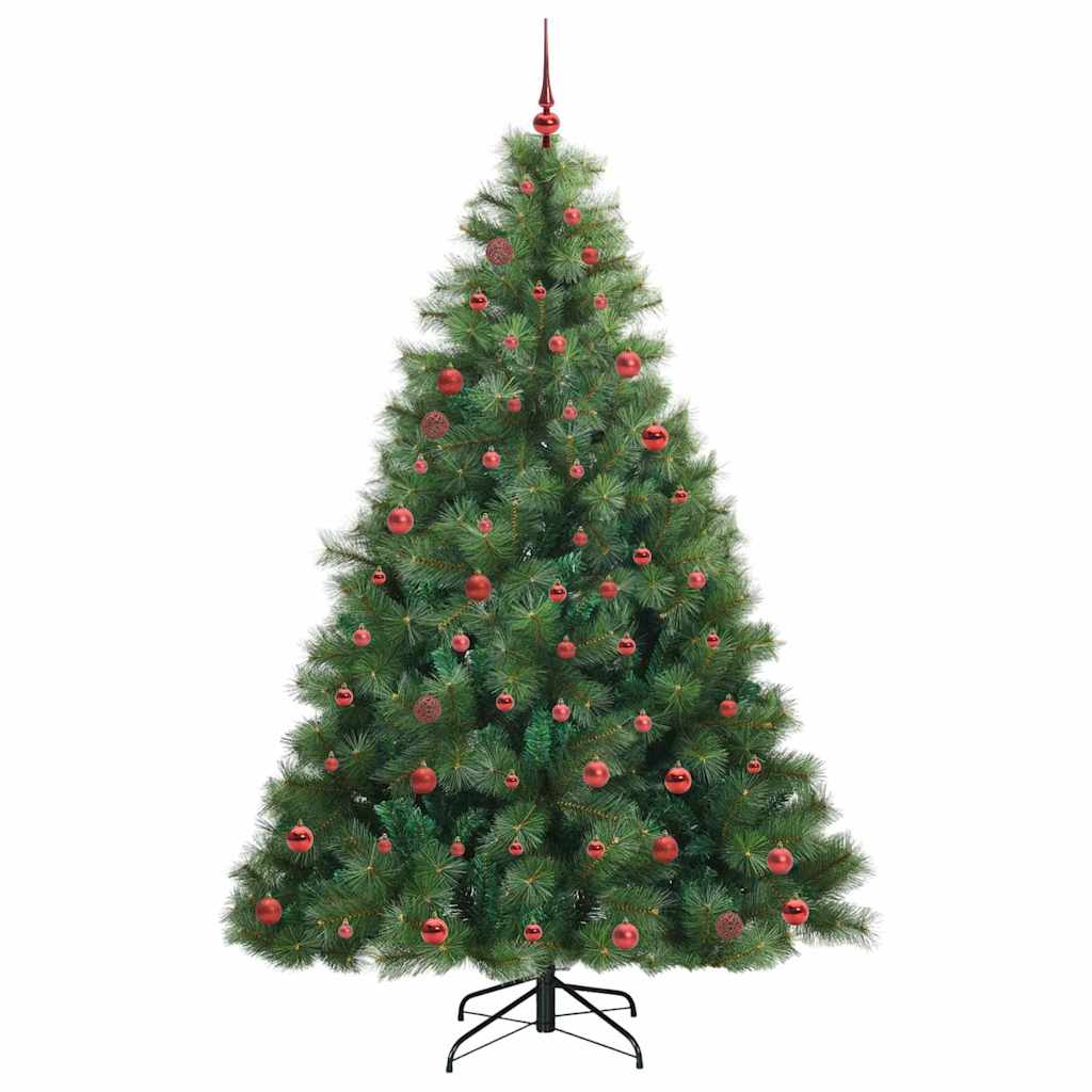 Kunstigt juletræ med 300 LED'er Grøn 210 cm PE og PVC