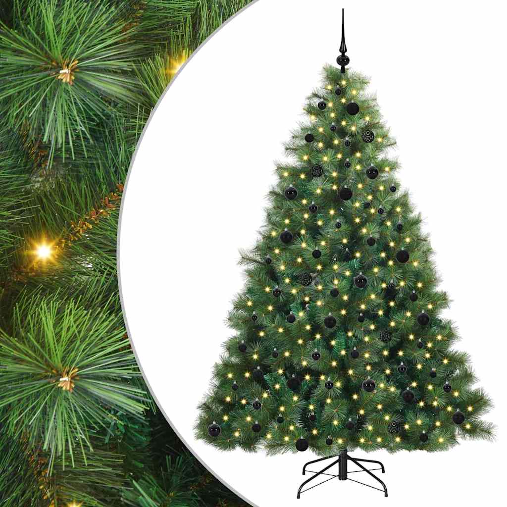 Kunstigt juletræ med 300 LED'er Grøn 210 cm PE og PVC