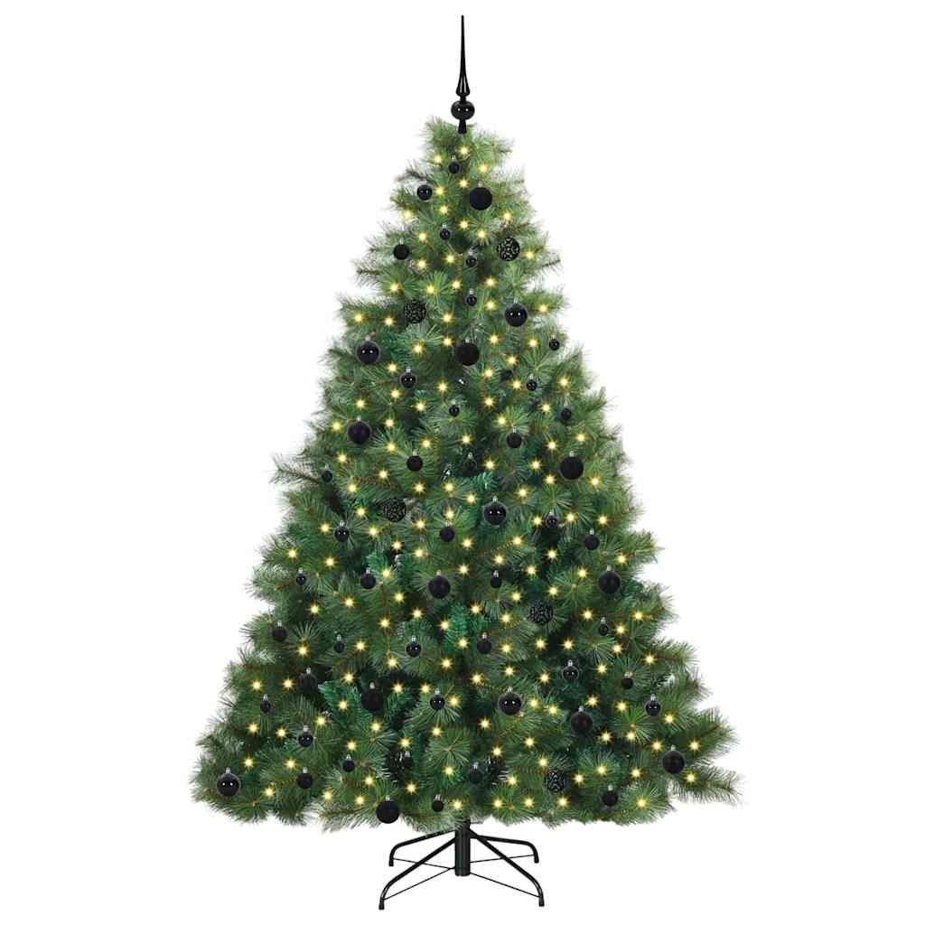 Kunstigt juletræ med 300 LED'er Grøn 210 cm PE og PVC