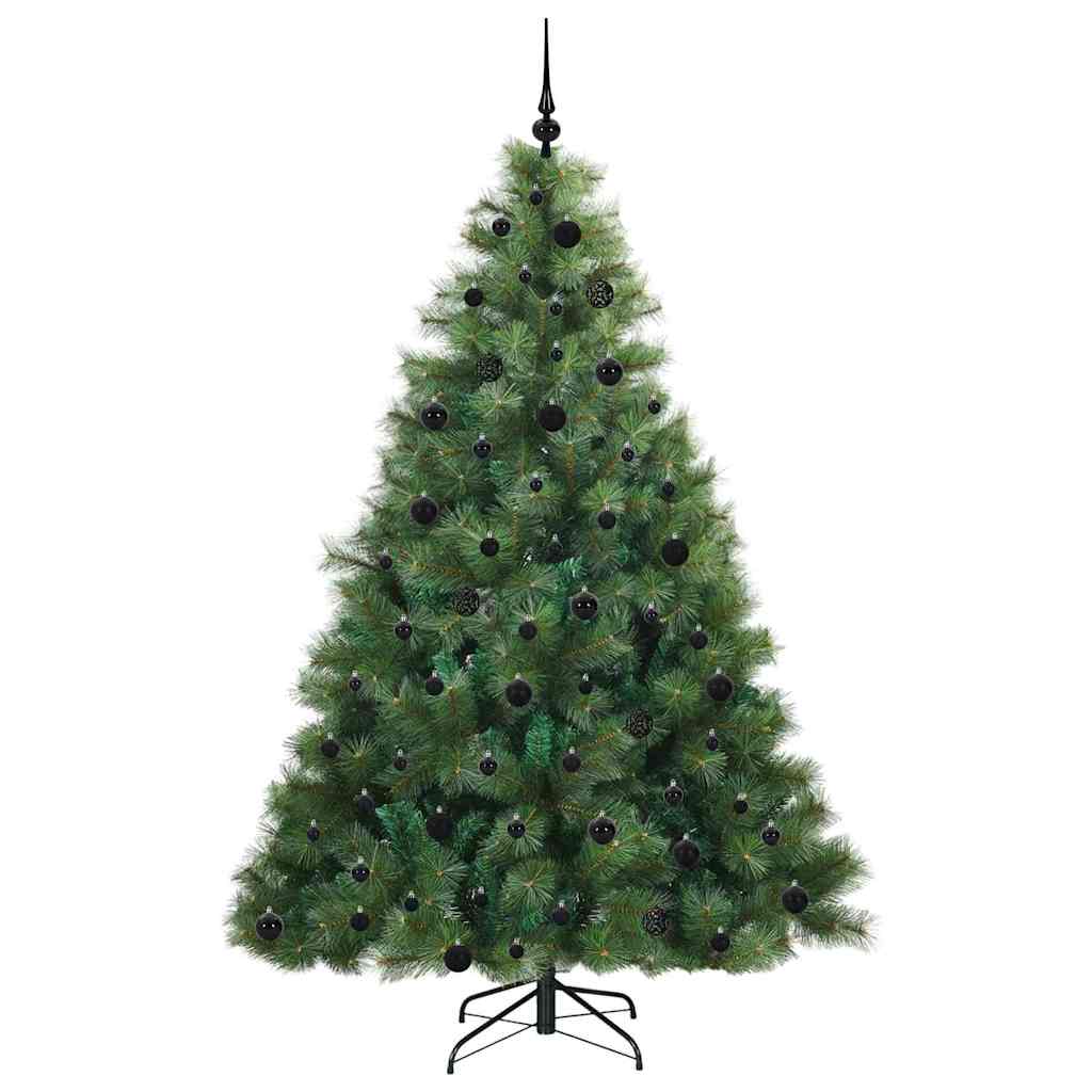 Kunstigt juletræ med 300 LED'er Grøn 210 cm PE og PVC