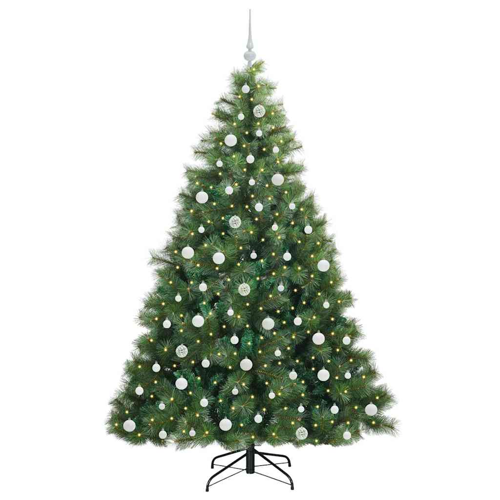 Kunstigt juletræ med 300 LED'er Grøn 210 cm PE og PVC
