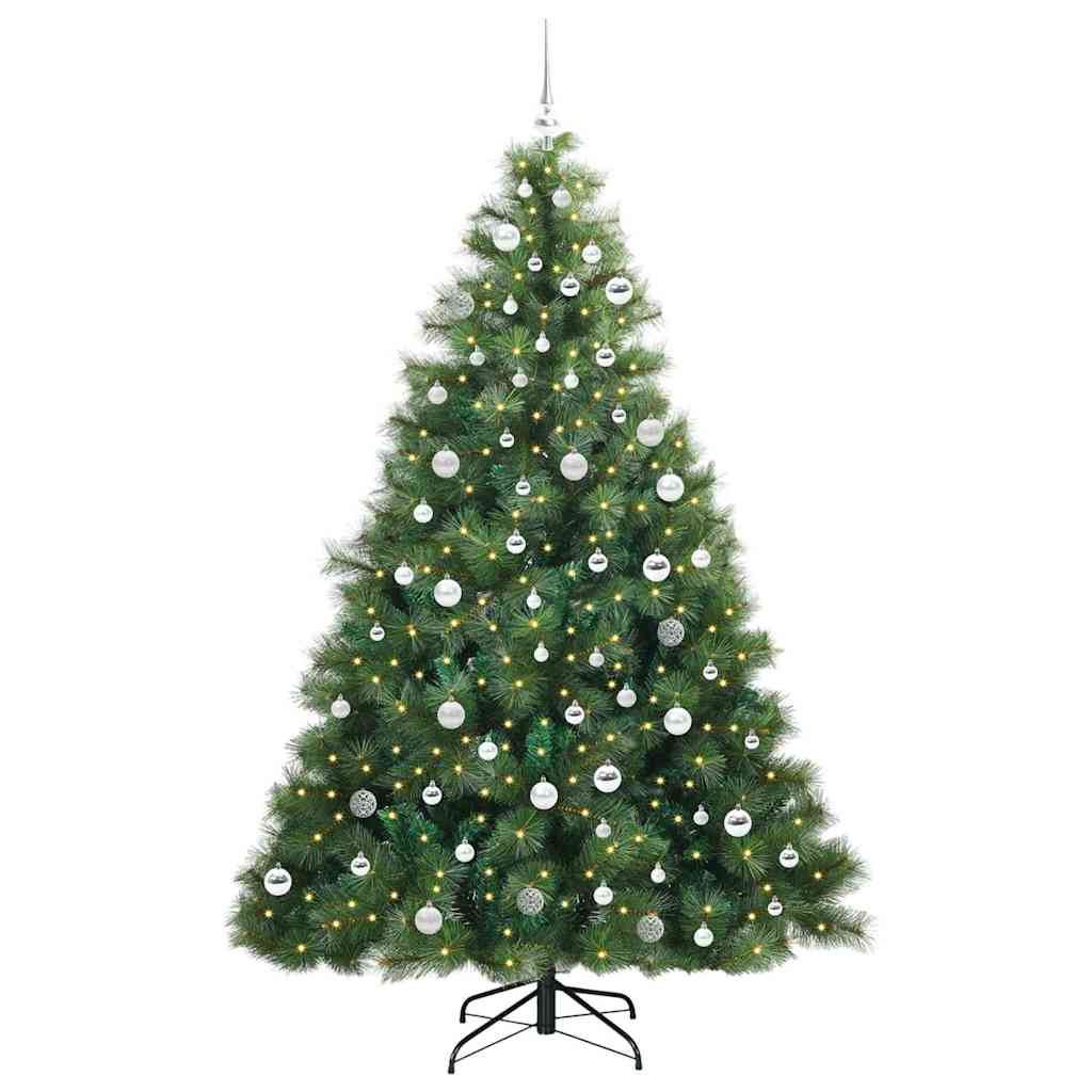 Kunstigt juletræ med 300 LED'er Grøn 210 cm PE og PVC