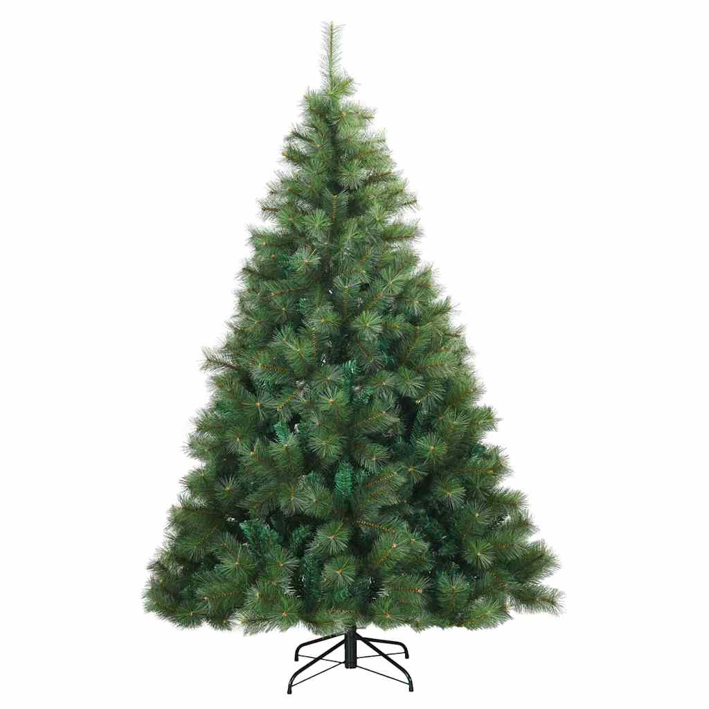 Kunstigt juletræ med 300 LED'er Grøn 210 cm PE og PVC