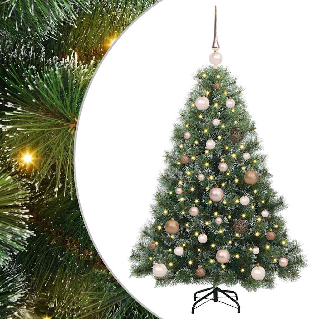 Kunstigt juletræ med 150 LED'er Grøn 120 cm PE og PVC