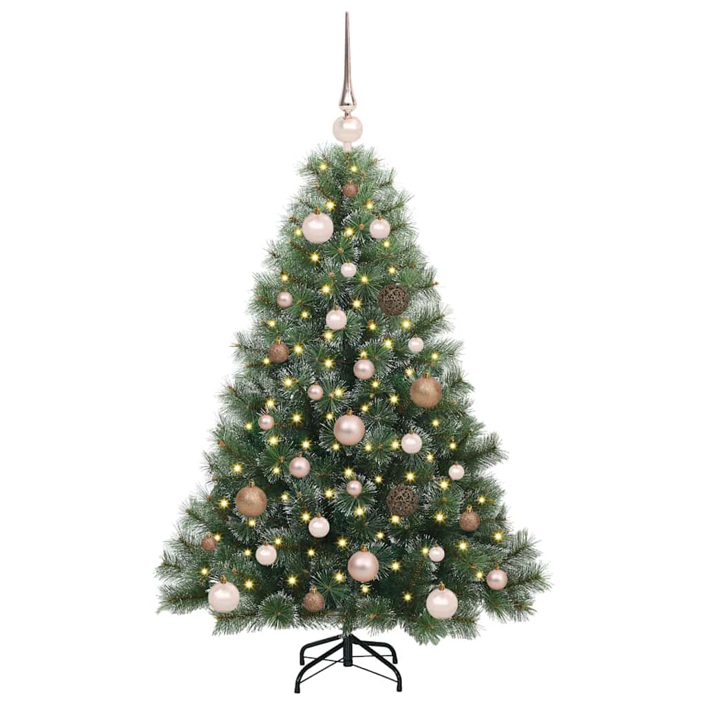 Kunstigt juletræ med 150 LED'er Grøn 120 cm PE og PVC