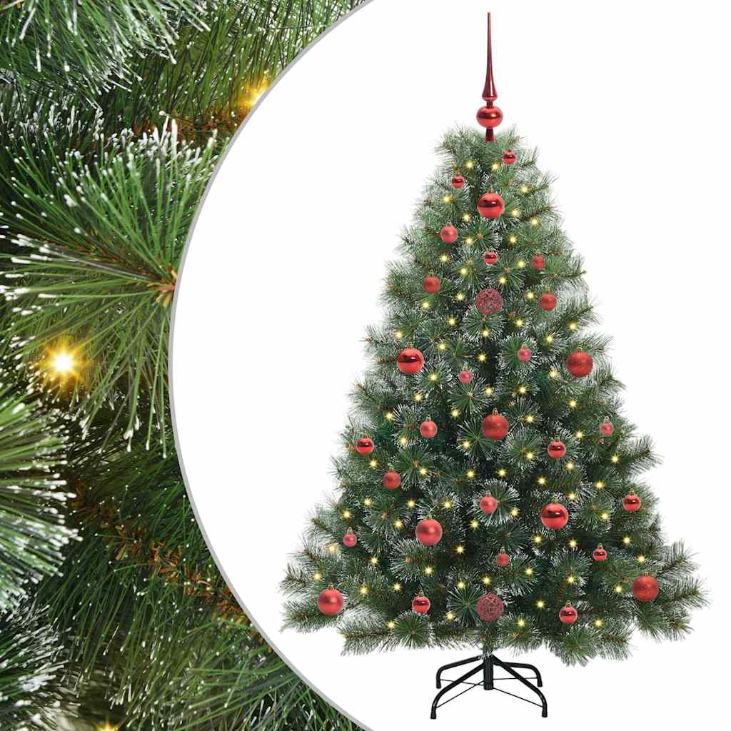 Kunstigt juletræ med 150 LED'er Grøn 120 cm PE og PVC