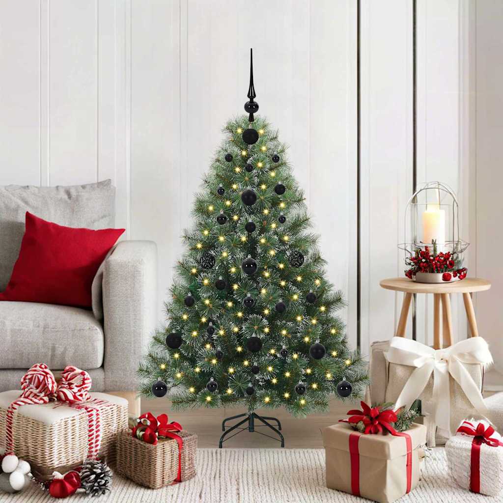 Kunstigt juletræ med 150 LED'er Grøn 120 cm PE og PVC